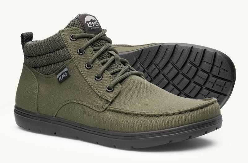 LEMS SHOES | MEN'S BOULDER BOOT MID VEGAN-Military Green