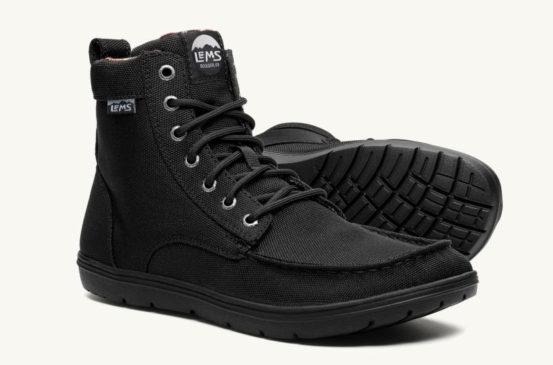 LEMS SHOES | MEN'S BOULDER BOOT NYLON-Black (Vegan)