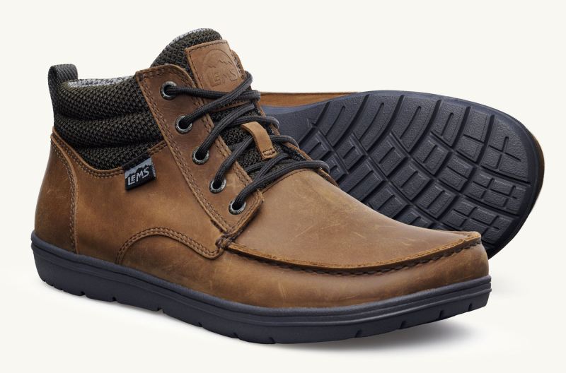 LEMS SHOES | MEN'S BOULDER BOOT MID LEATHER-Umber